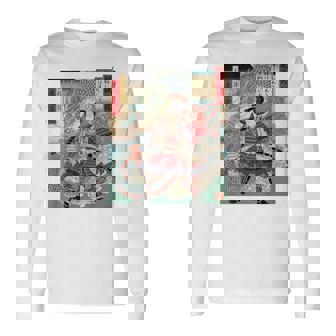 越後の龍 上杉謙信 長尾景虎 毘沙門天 軍神 バックプリント 長袖Tシャツ - Kawaiitshirt