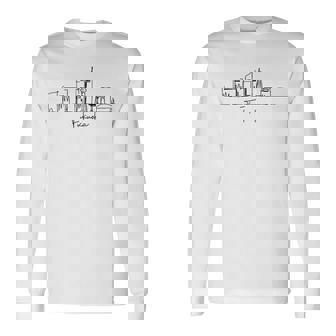 都市 スカイライン 旅行 お土産 観光 福岡 日本 長袖Tシャツ - Kawaiitshirt