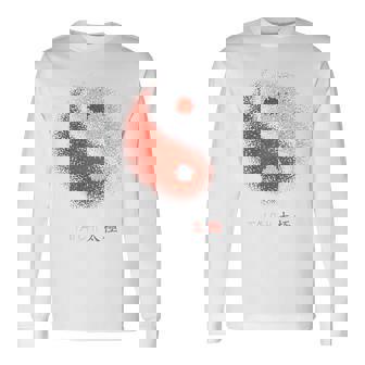 陰陽太極拳アート、背中にプリント 長袖Tシャツ - Kawaiitshirt