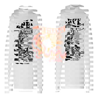 雨から顔が出てきて変な人が多いアパレル 長袖Tシャツ - Kawaiitshirt