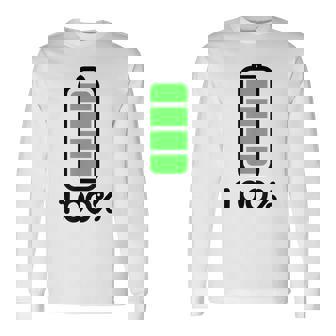 電池 100 フルバッテリー 長袖Tシャツ - Kawaiitshirt