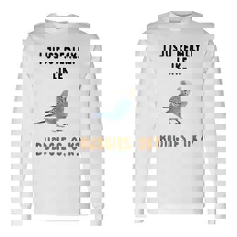 青いセキセイインコ、面白いことわざ、楽しい、セキセイインコ 長袖Tシャツ - Kawaiitshirt