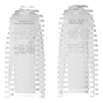 メンズ 面白い 白頭バイカーとあごひげバイク バックプリント 長袖Tシャツ - Kawaiitshirt