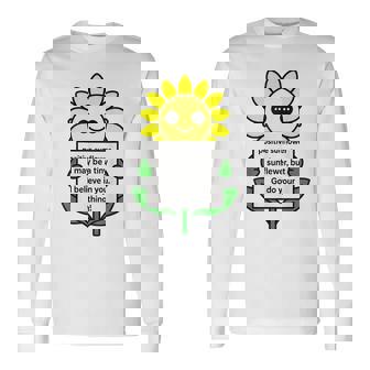 面白いひまわりおもちゃ ポジティブカード ポジティブヒマワリ 長袖Tシャツ - Kawaiitshirt