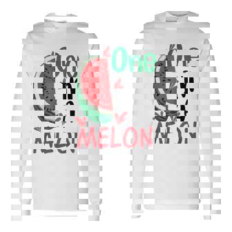 面白いスイカ ハワイのビーチでの休暇 メロンの中のかわいいもの 長袖Tシャツ - Kawaiitshirt