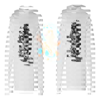 面白いスケートボード バーニーズマウンテンドッグ スケーター スケートグラフィック 長袖Tシャツ - Kawaiitshirt