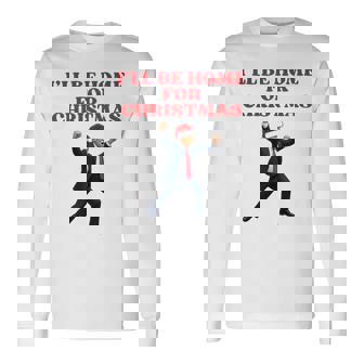 面白いトランプサンタハット、クリスマスに家に帰るよ 長袖tシャツ 長袖Tシャツ - Kawaiitshirt