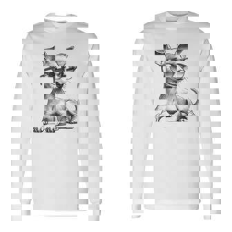 面白いミニチュアピンシャードッグミニピンサングラスデザイン。 長袖Tシャツ - Kawaiitshirt