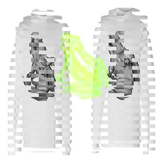 面白い邪悪なカエル サカラスティック 怒っているカエル かわいい 不機嫌な狂気 長袖Tシャツ - Kawaiitshirt
