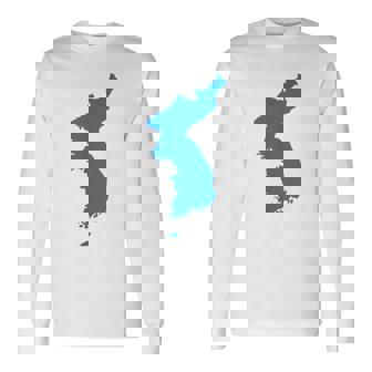 韓国統一旗、韓国統一地図 長袖Tシャツ - Kawaiitshirt
