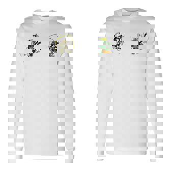 風神雷神 デフォルメ神キャラ ポップアートファッションデザイン 和風 長袖Tシャツ - Kawaiitshirt