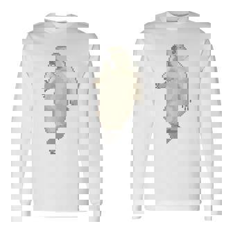 驚愕した マーモット ステッチ デザイン おもしろい 動物 レトロゲーム ドット絵 長袖Tシャツ - Kawaiitshirt