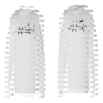 高飛び込みハートライン パルスライン 長袖tシャツ 長袖Tシャツ - Kawaiitshirt