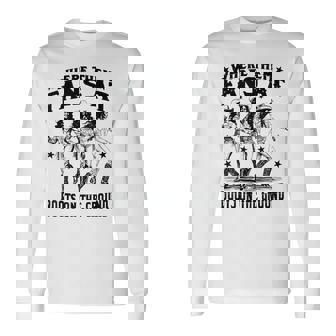 黒のカウガールウエスタンカントリーロデオライニングブーツグランド 長袖Tシャツ - Kawaiitshirt