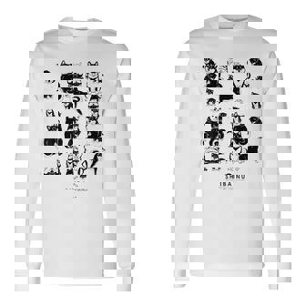 黒柴たくさん かわいい柴犬 柴犬イラスト 長袖Tシャツ - Kawaiitshirt