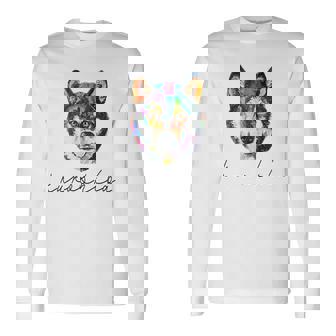 黒柴のグラフィックデザイン 長袖Tシャツ - Kawaiitshirt