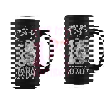 10Th Birthday Coquette Bow Disco Ball 10 Year Old Birthday Coffee Mug - Thegiftio