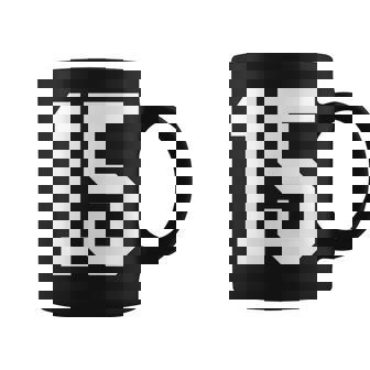 15番のカレッジスポーツスタイル。ホワイト。 コーヒーマグ - Kawaiitshirt