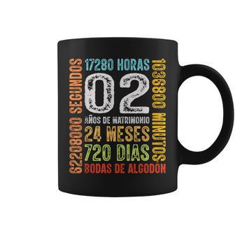 2 Años Aniversario De Bodas De Algodón 2º Año De Matrimonio Taza de café - Regaloses