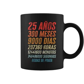 25 Años Aniversario Bodas De Prata 25º Año De Matrimonio In Mangas Taza de café - Regaloses
