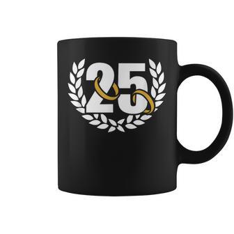 25 Años 25 Años De La Corona Del Aniversario De La Boda Taza de café - Regaloses