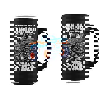 3Rd Birthday Monster Truck Young Wild And Three 3 Year Old Coffee Mug - Monsterry