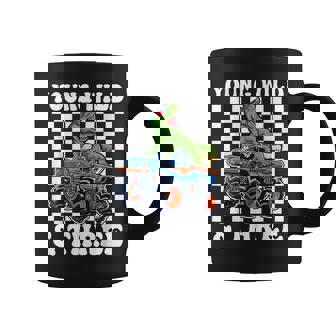 3Rd Birthday Monster Truck Young Wild And Three 3 Year Old Coffee Mug - Thegiftio