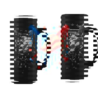 4Th Of July Baseball Drip Patriotic American Flag Boys Mens Coffee Mug - Monsterry