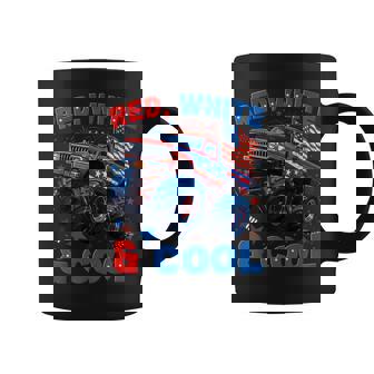 4Th Of July Red White And Cool Monster Truck Fireworks Boys Coffee Mug | Mazezy