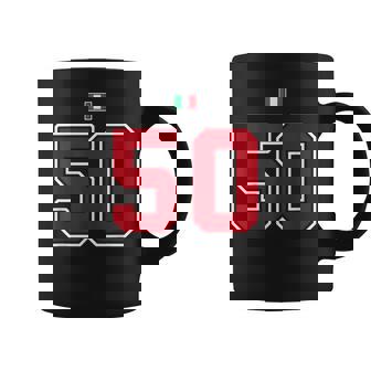 50 ナンバー カレッジスタイル ヴィンテージ 赤 白 イタリア国旗 コーヒーマグ - Kawaiitshirt