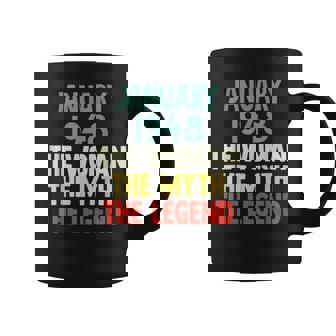 74 Años Enero 1948 Mito Leyenda 74 Cumpleaños Taza de café - Regaloses