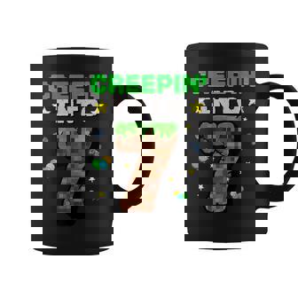 7Th Birthday Boy Gamer Pixel Creepin’ Into 7 Video Game Coffee Mug - Thegiftio