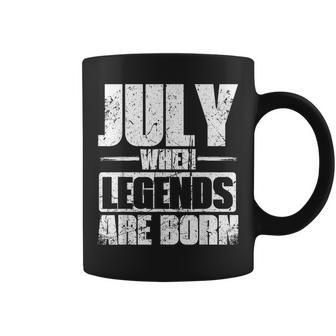 7月 伝説が生まれるとき 誕生月デザイン コーヒーマグ - Kawaiitshirt