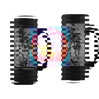 80S Palm Trees Estilo Retro Años 80 Playa Palmeraserano Taza de café - Regaloses