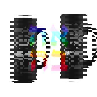 Ahava Orgullo Amor Idioma Hebreo Israel Palabra Judía Arco Iris In Mangas Taza de café - Regaloses