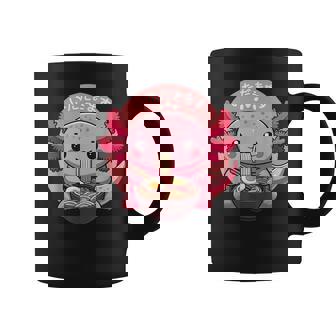 Ajolote Comiendo Ramen Itadakimasu Anime Lindo Ajolote Taza de café - Regaloses