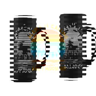 Amantes De La Aventura Alaska Alce Atardecer Retro Taza de café - Regaloses