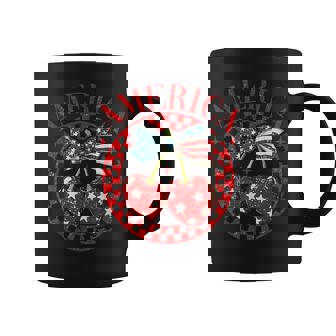 America Cherries Bow 4Th Of July Girls Womans Usa Flag Coffee Mug - Thegiftio UK