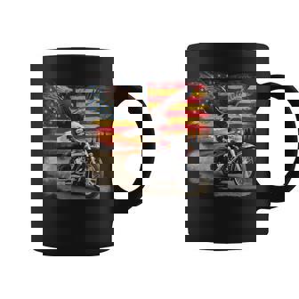 American Flag Motorcycle Usa Flag Biker Retro Coffee Mug - Thegiftio