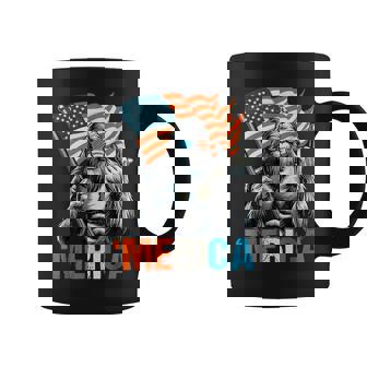 American Flag Patriotic 4Th Of July Bigfoot Merica Rock Coffee Mug - Monsterry