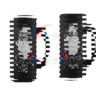 American Flag Sunglasses Christmas In July Santa Beach Mens Coffee Mug - Thegiftio UK