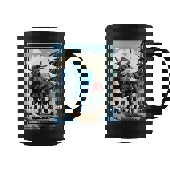 American Lumberjack Folk Hero Paul Bunyan & Babe The Giant Blue Ox In The Woods Coffee Mug | Seseable FR