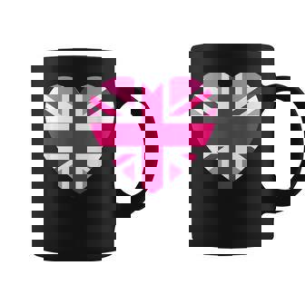 Arte De La Bandera Del Corazón Del Amor De Union Jack Pink Taza de café - Regaloses