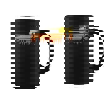 Arte Naturaleza Retro Bosque Atardecer Taza de café - Regaloses