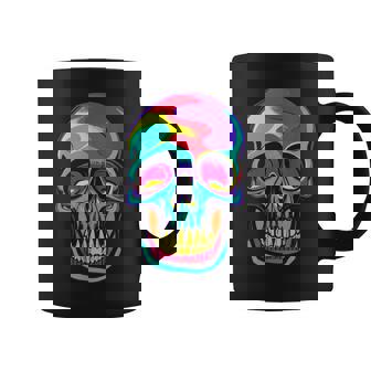 Artistic Colorful Skull Painting Style Hippie 60S Groovy Tasse - Cadeauxyz