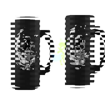 Astronaut Reading Book To Alien Moon Space Astronomy Coffee Mug - Monsterry