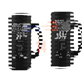Awesome 7月14日 ヴィンテージ アメリカ国旗 クラシック 7月14日 コーヒーマグ - Kawaiitshirt