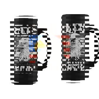 Bald Is Beautiful 4Th Of July American Flag Usa Bald Eagle Coffee Mug - Monsterry