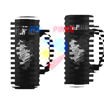 Bandera De Filipinas Con Diseño De Corazón De Filipinas Taza de café - Regaloses