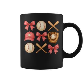 Baseball Mom Coquette Girls Baseball Mama Coffee Mug - Monsterry